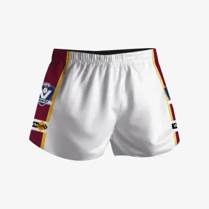 Footy Shorts - White/Gold/Maroon