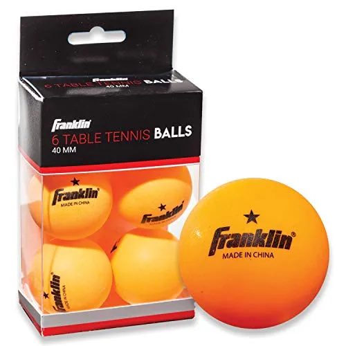 Franklin Sports 1 Star Table Tennis Balls (Pack of 6), Orange, 40 mm