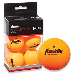 Franklin Sports 1 Star Table Tennis Balls (Pack of 6), Orange, 40 mm