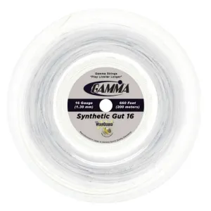 Gamma Synthetic Gut 16/1.30 w/ Wearguard Tennis String Reel (White)