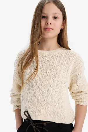 Girls Standard Fit Cycling Collar Sweater