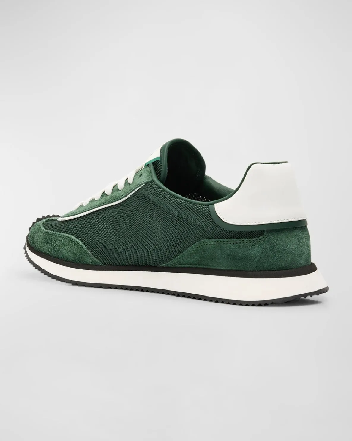 Green Suede Leather Lace Up Running Sneaker Shoes - Sneaker Shoes