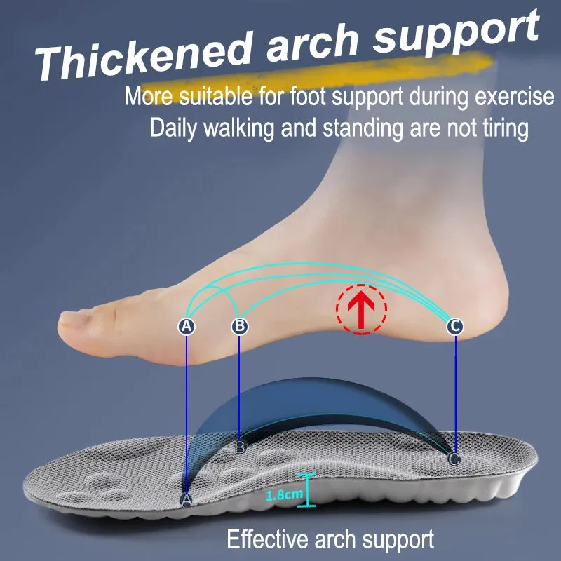 High Elasticity Latex Sport Insoles - Arch Support Orthotic Pads for Breathable Shock Absorption