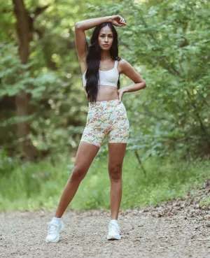 High Rise Biker Short - Petals