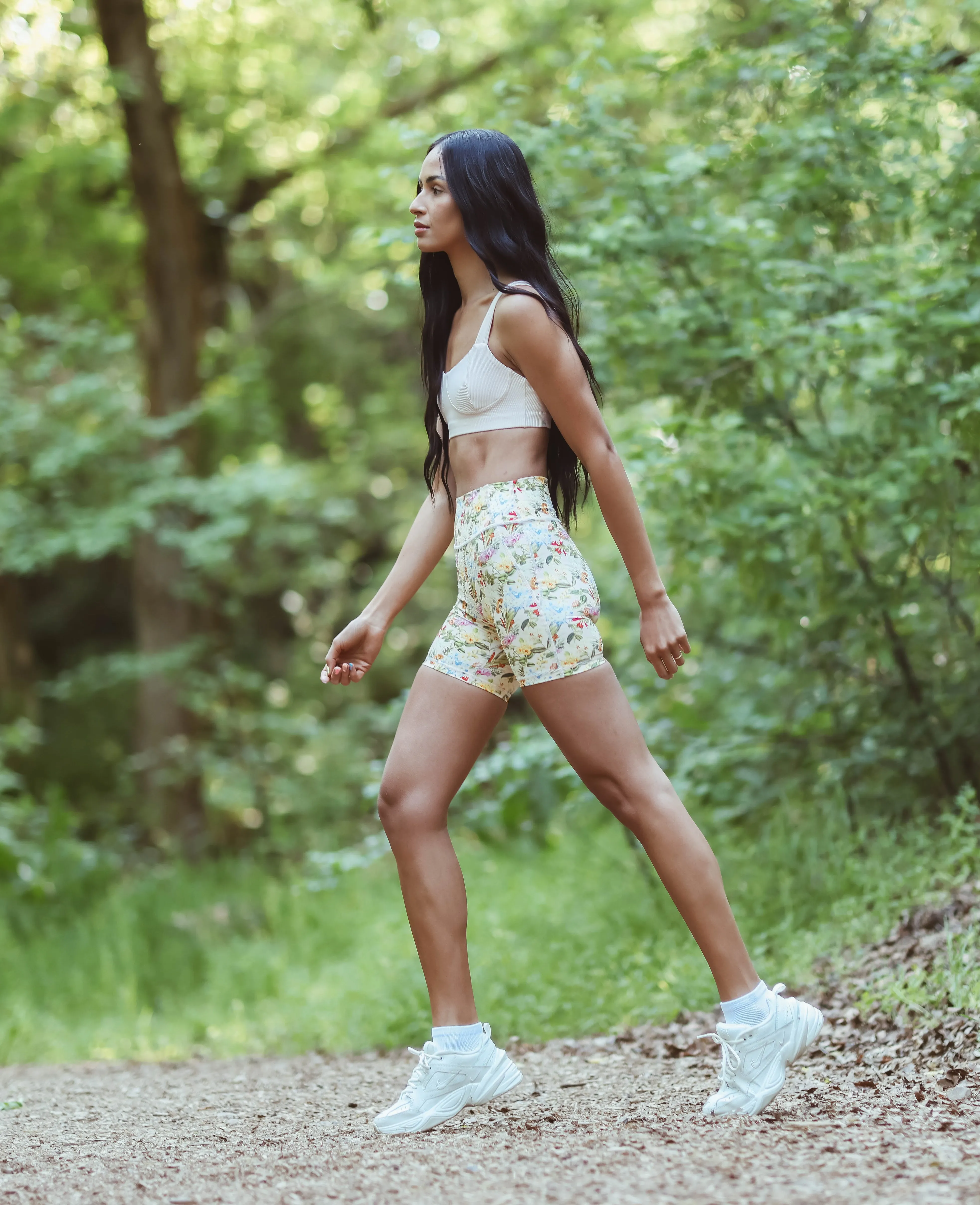High Rise Biker Short - Petals