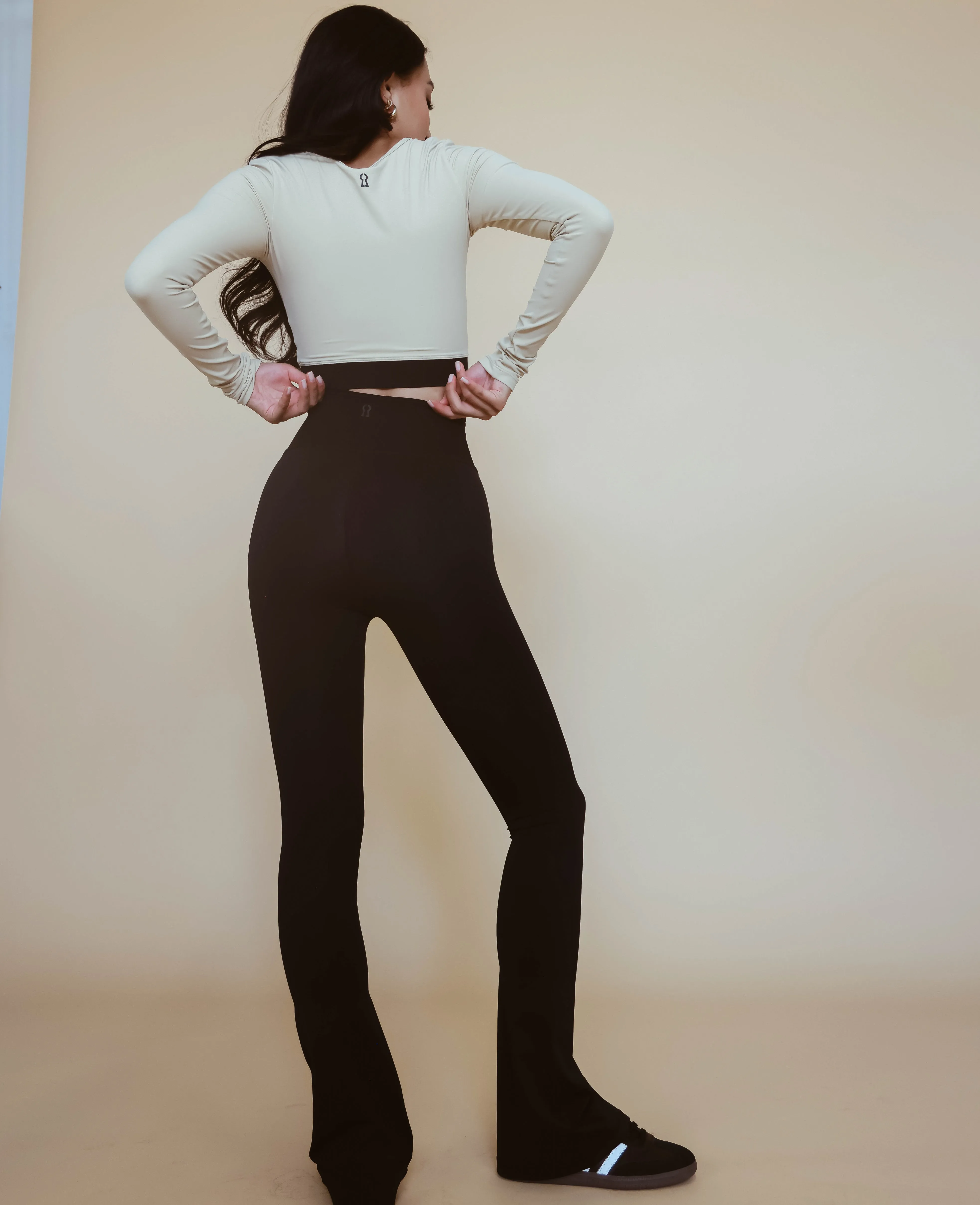 High Rise Flare Legging - Black