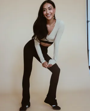 High Rise Flare Legging - Black