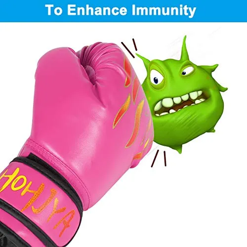 HOHJYA Kids Boxing Gloves, 4oz Boxing Gloves for Kids Boys Girls Junior Youth Toddlers, Training Gloves for Punching Bag, Kickboxing, Muay Thai, MMA, Sparring Age 3-15 Years
