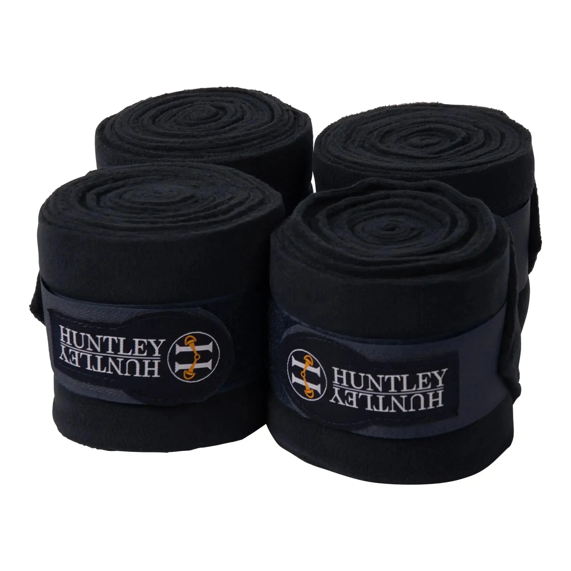 Huntley Equestrian Polo Fleece Wraps, Set of 4, Black