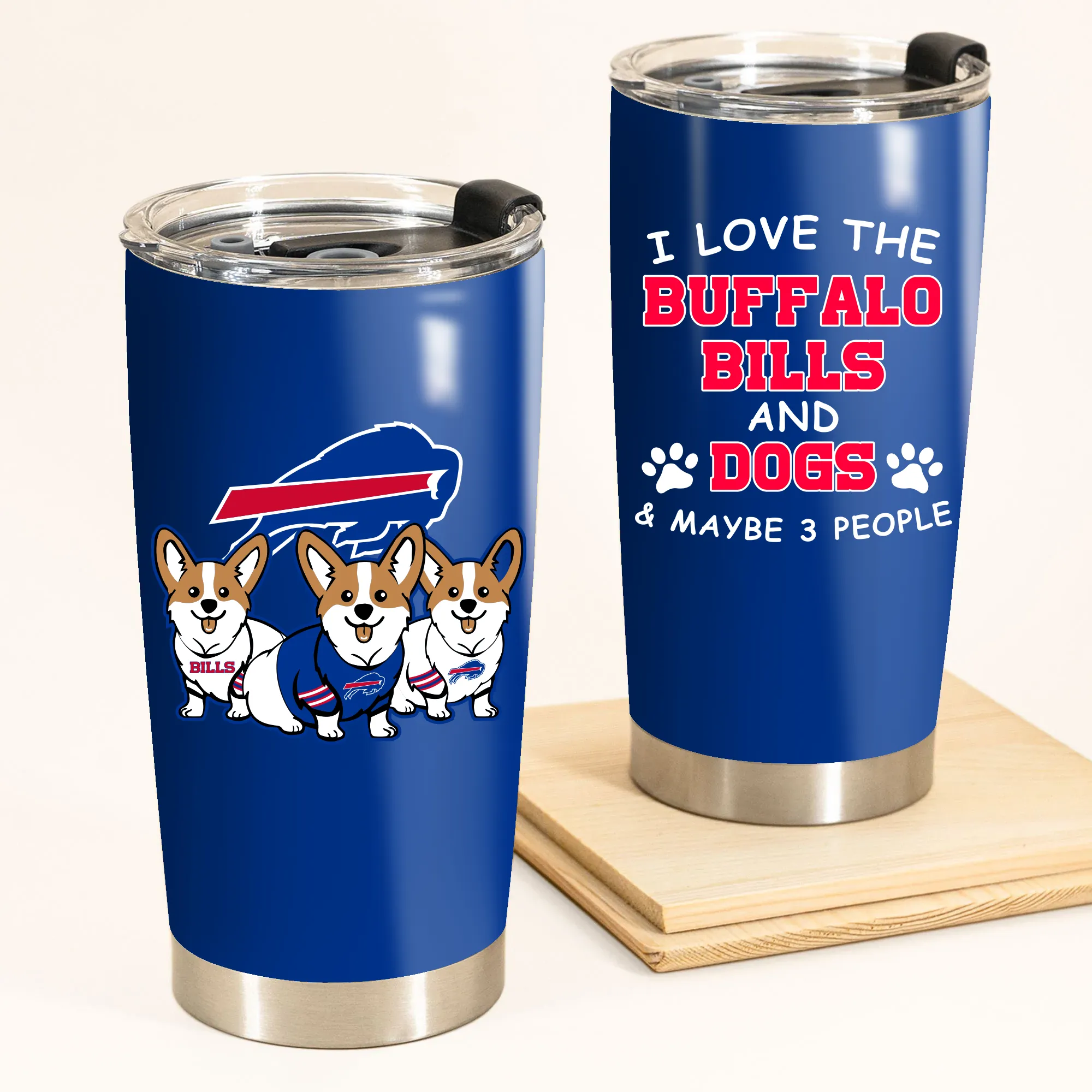 I Love The Buffalo Football And Corgi