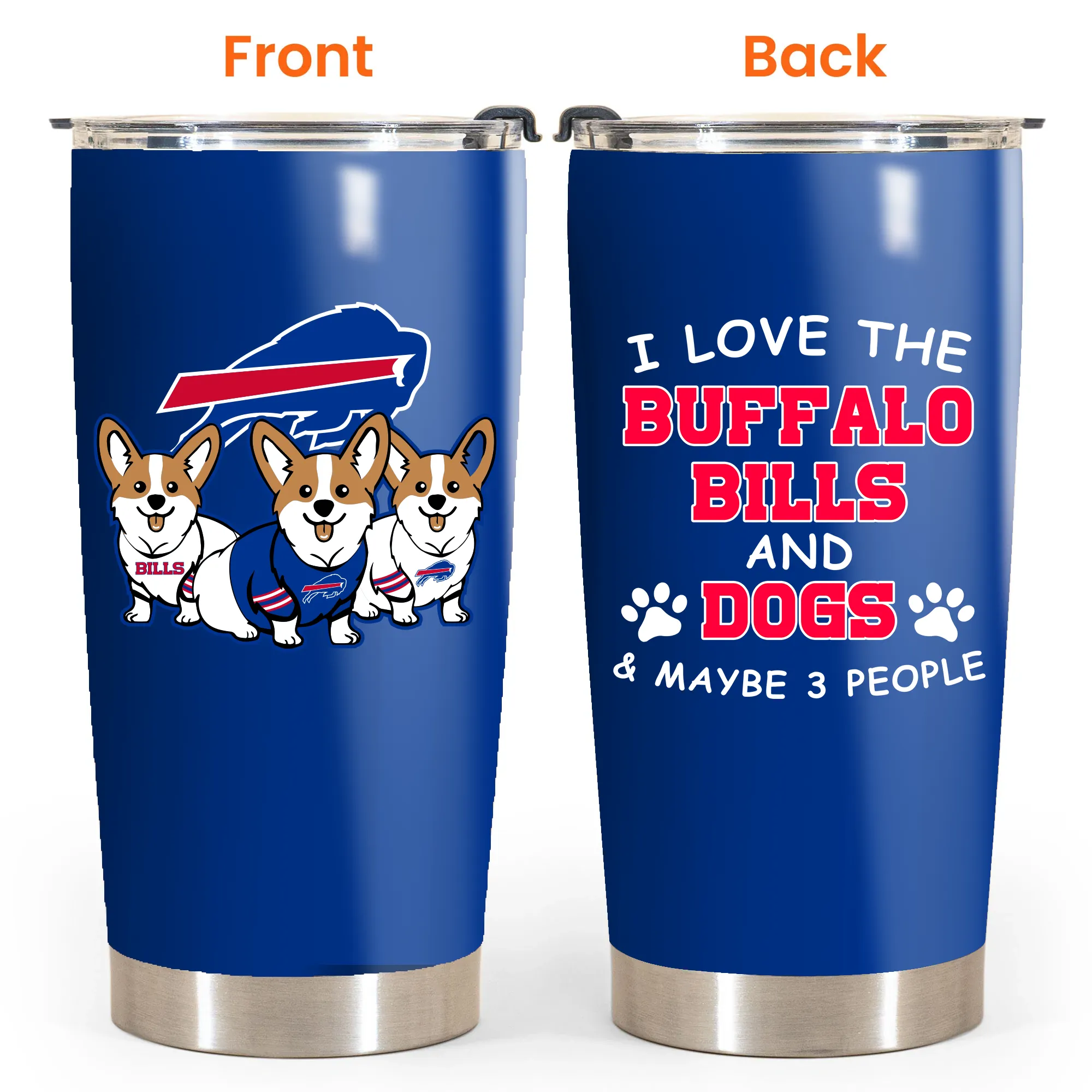 I Love The Buffalo Football And Corgi