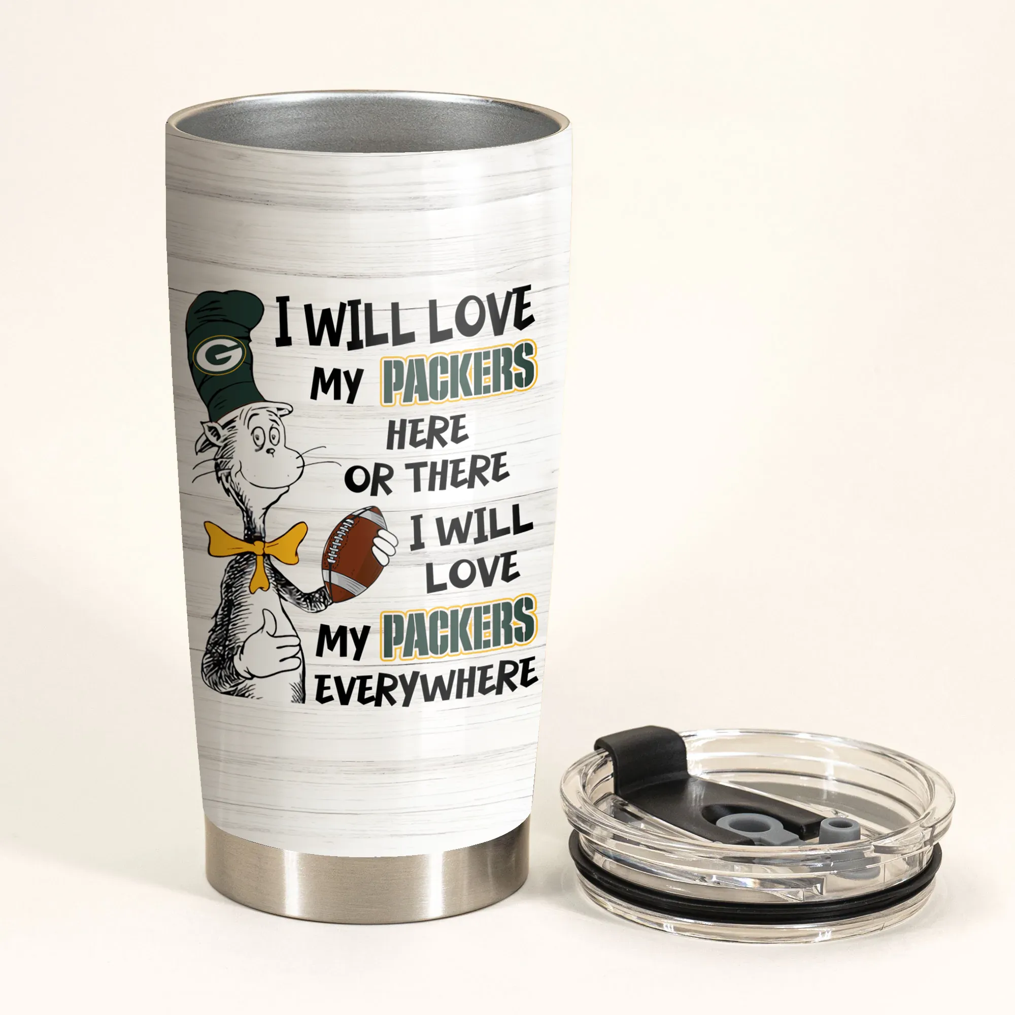 I Will Love Green Bay Football Here Or There Tumbler