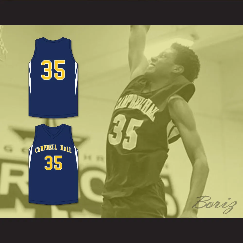 Jabari Walker 34 Campbell Hall School Vikings Navy Blue Basketball Jersey 1