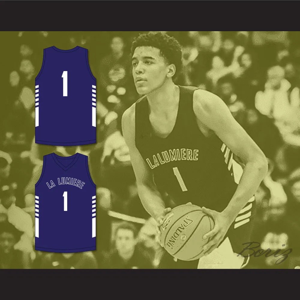 Jeremy Sochan 1 La Lumiere School Lakers Navy Blue Basketball Jersey 1