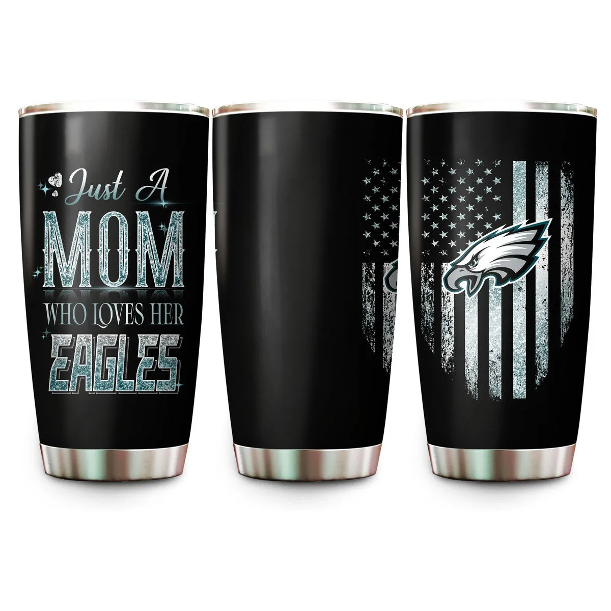 Just A Mom Who Loves Her Philadelphia Football Tumbler - Best Gift For Mother's Day (PLDPEG)