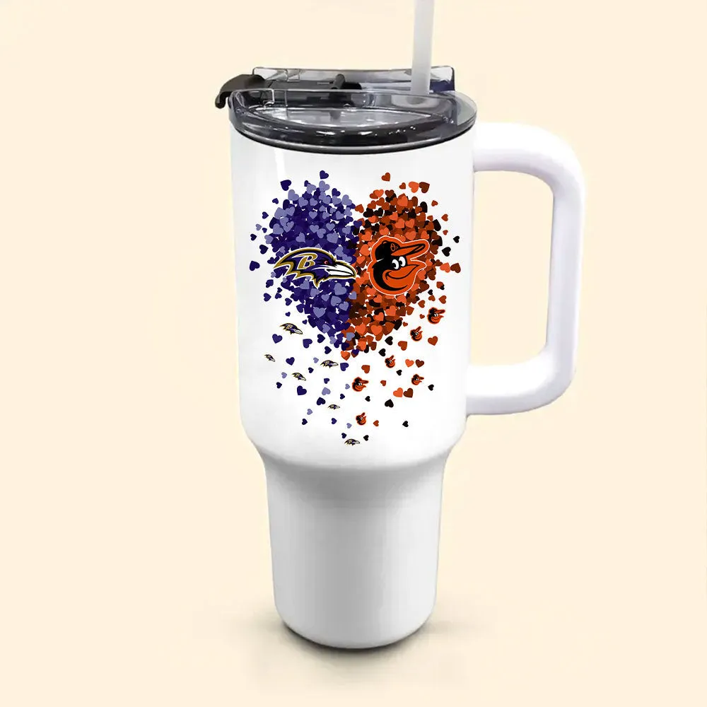 Just A Woman Who Loves Her Baltimore Football And Baseball Tumbler