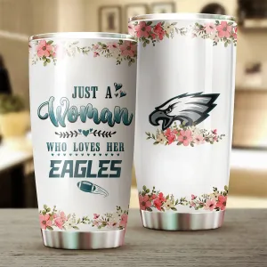 Just A Woman Who Loves Her Philadelphia Football Tumbler