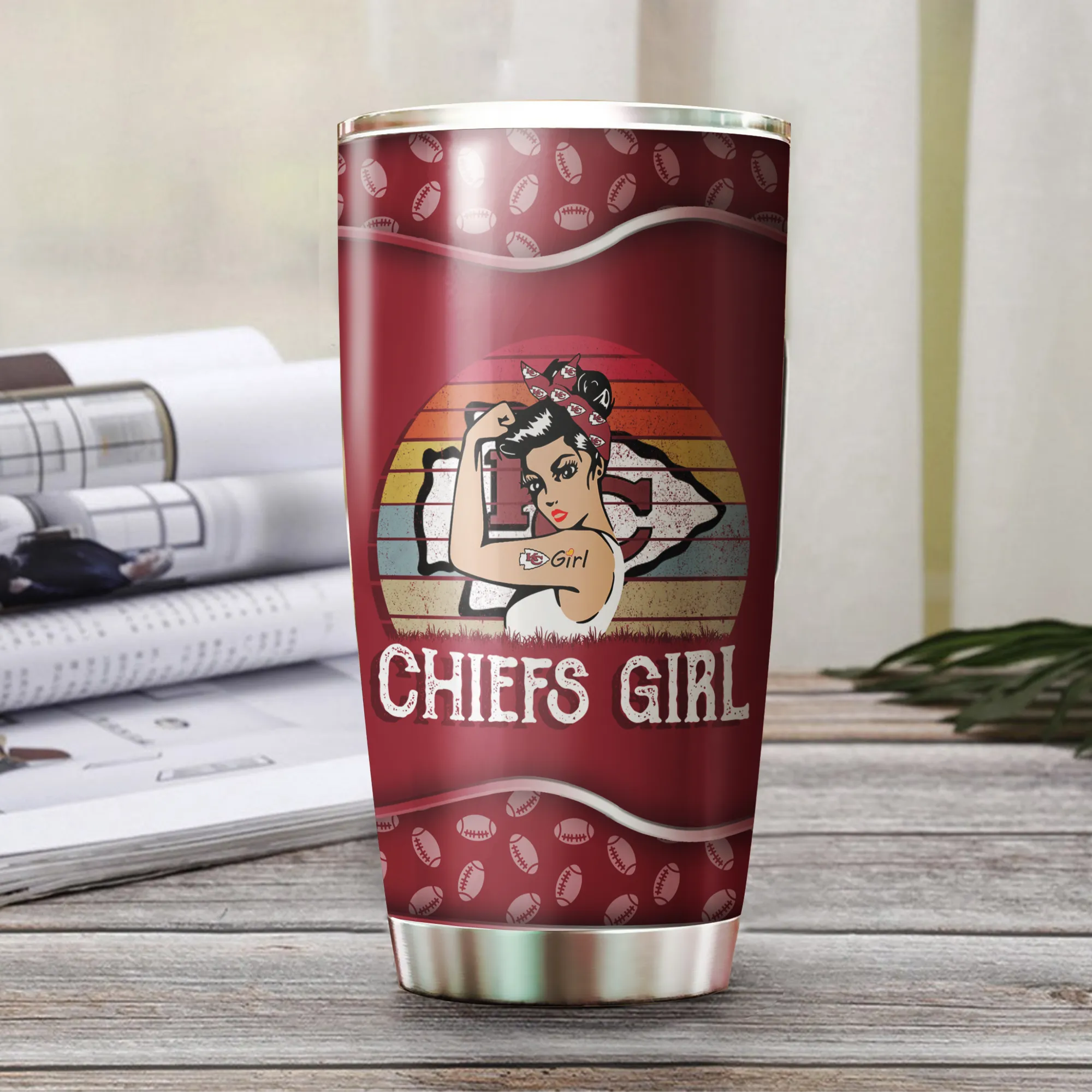 Kansas City Football Girl Tumbler