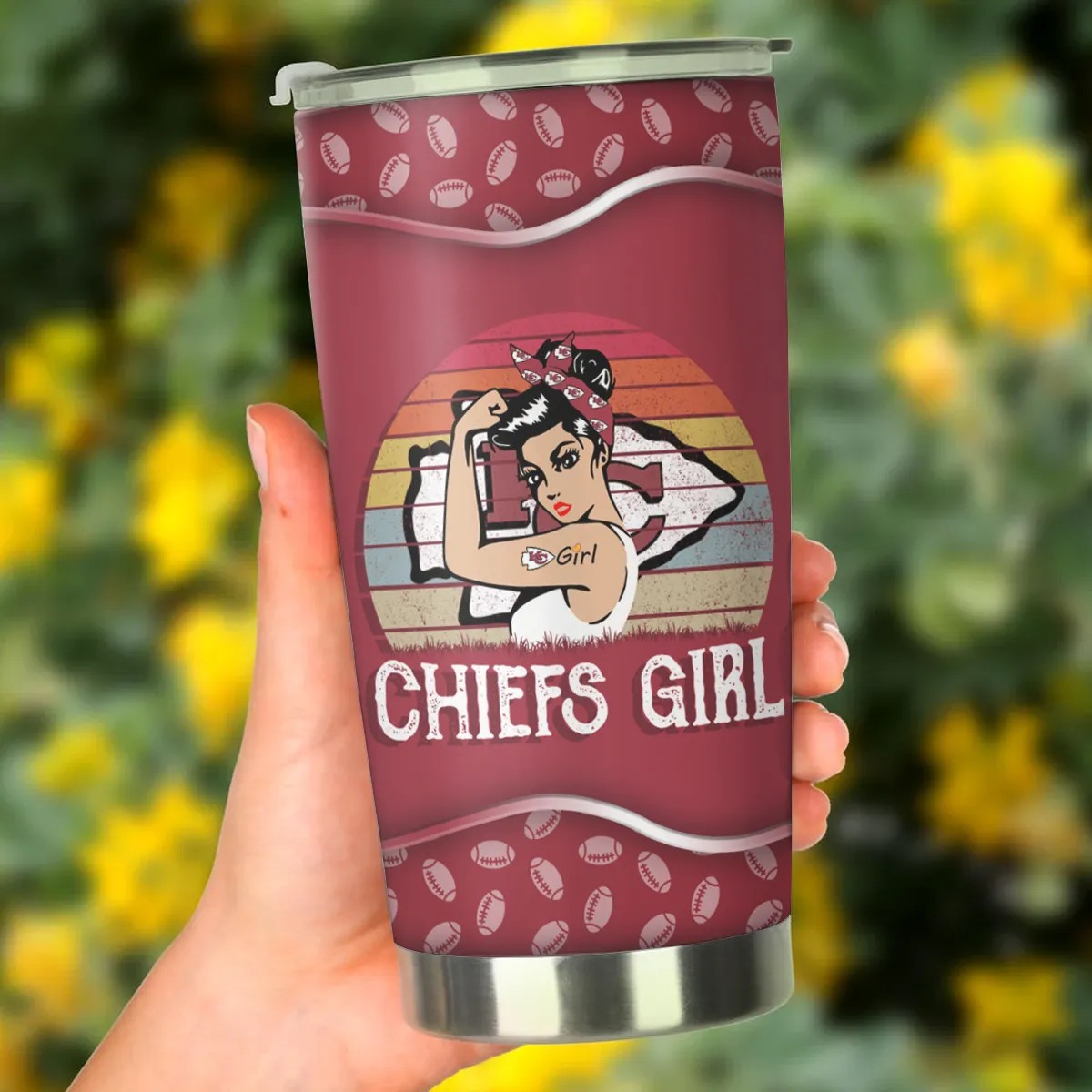 Kansas City Football Girl Tumbler
