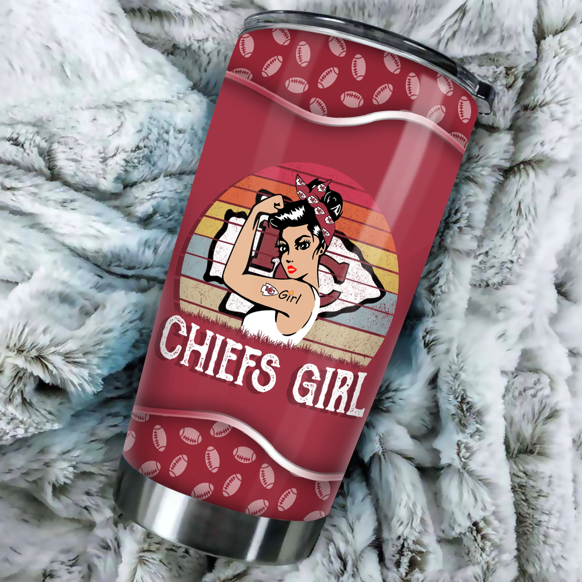 Kansas City Football Girl Tumbler