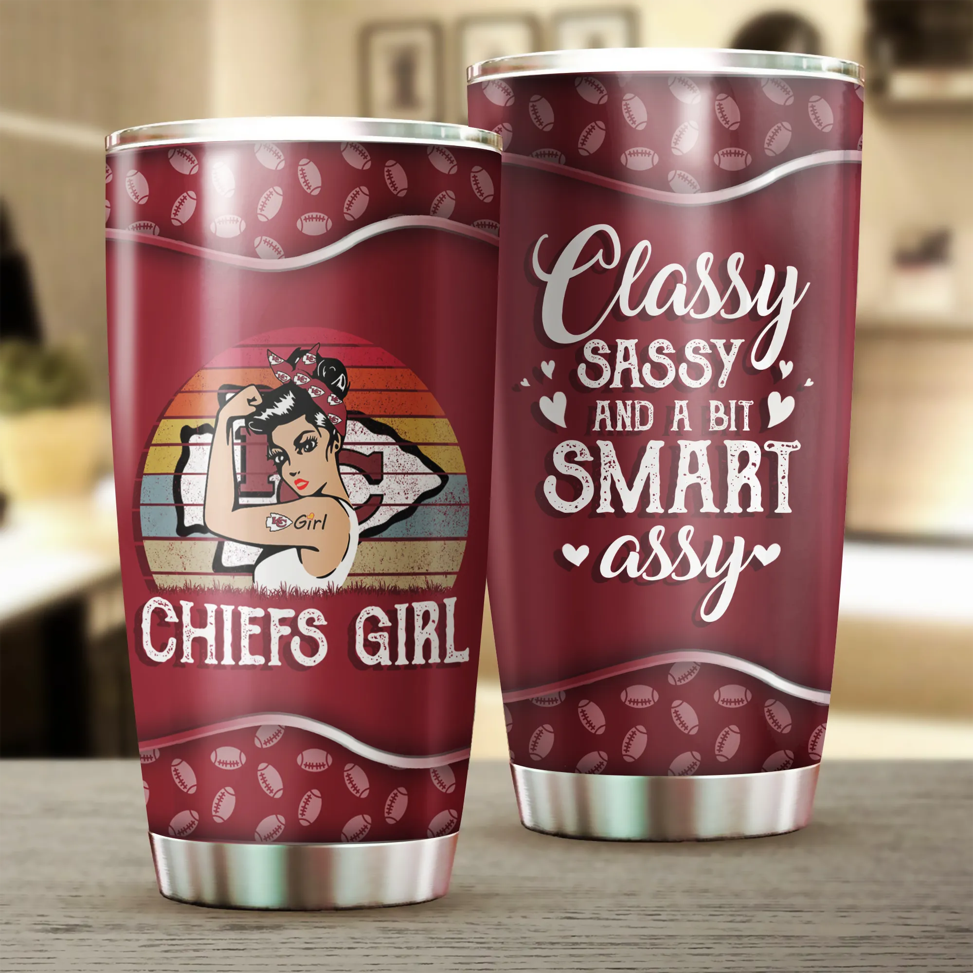 Kansas City Football Girl Tumbler