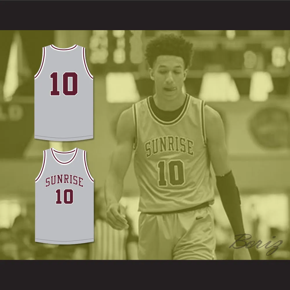 Kendall Brown 10 Sunrise Christian Academy Light Gray Basketball Jersey 1
