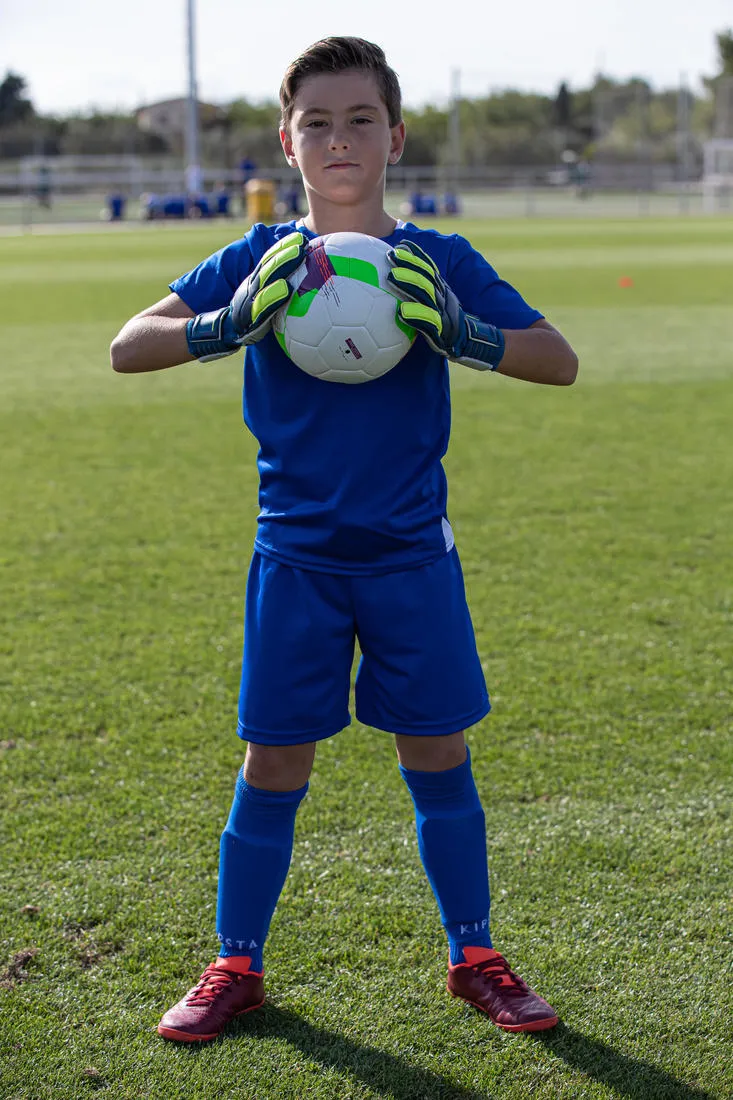 Kids' Football Goalkeeper Gloves F500 - Blue/Red