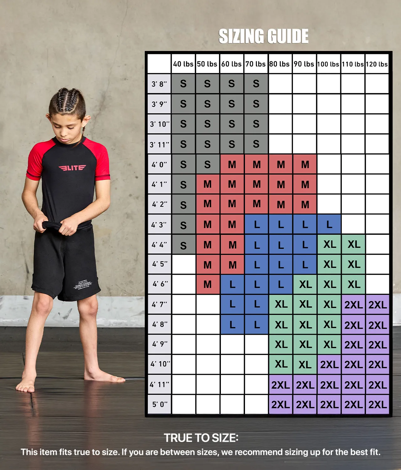 Kids' Standard Red Short Sleeve Training Rash Guard