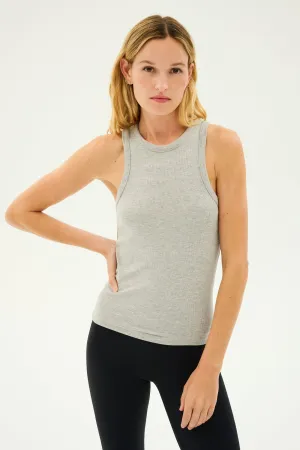 Kiki Rib Tank Full Length - Heather Grey