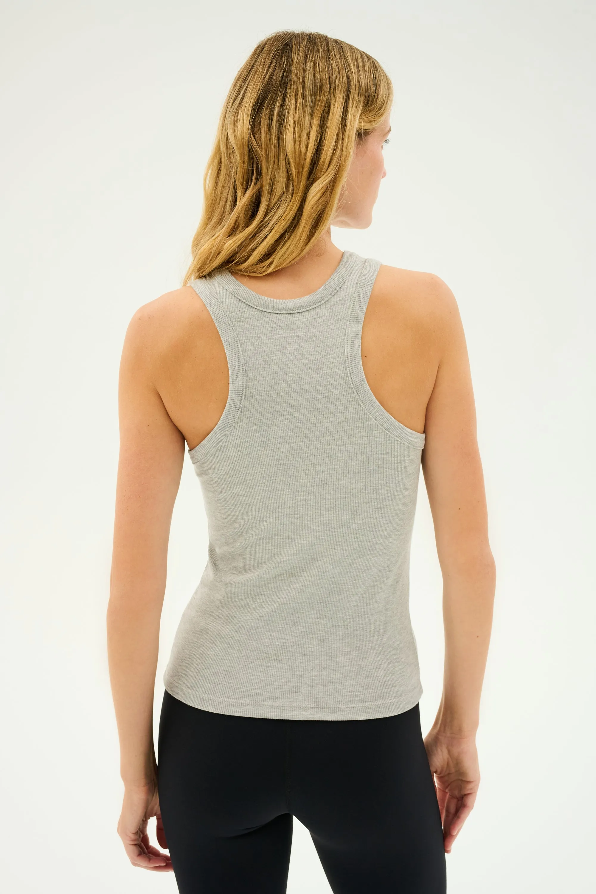 Kiki Rib Tank Full Length - Heather Grey