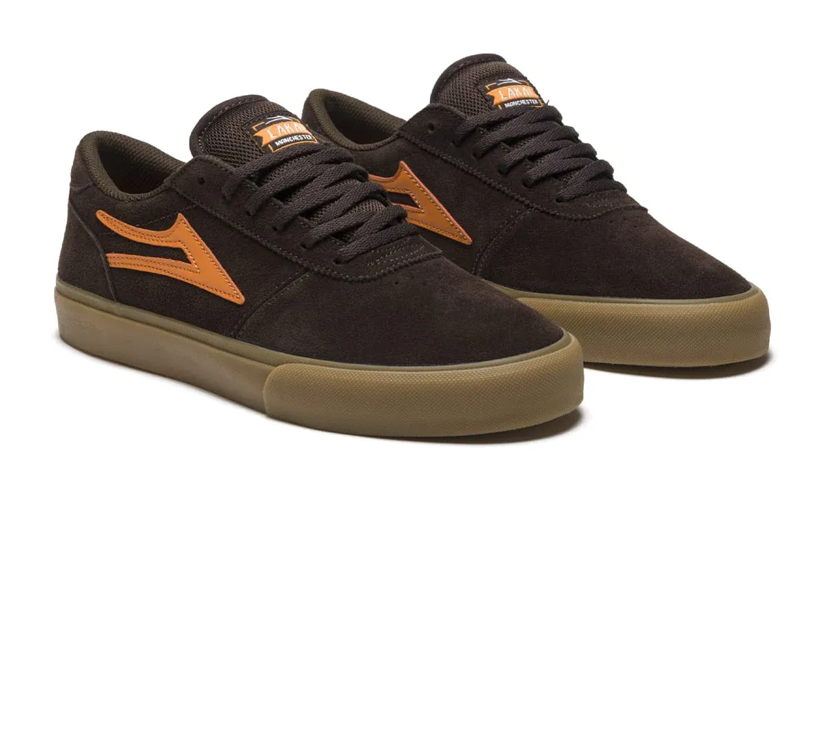 LAKAI SKATE SHOES: MANCHESTER Chocolate/Gum Suede. Size 8
