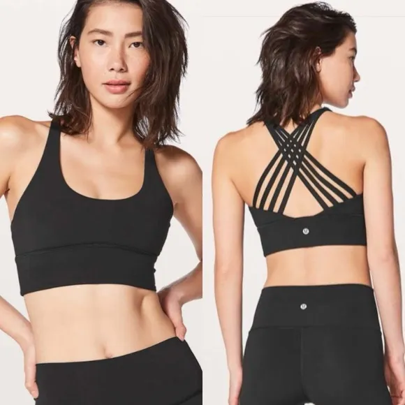 Like new LuluLemon Free to be moved black padded sports bra size 4