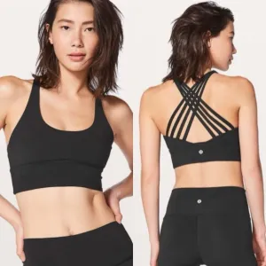 Like new LuluLemon Free to be moved black padded sports bra size 4