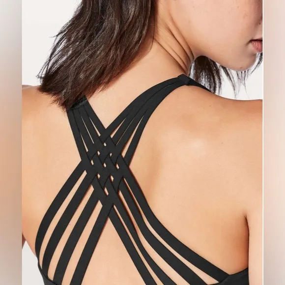 Like new LuluLemon Free to be moved black padded sports bra size 4