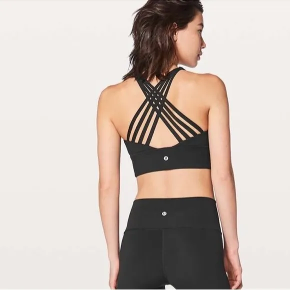 Like new LuluLemon Free to be moved black padded sports bra size 4