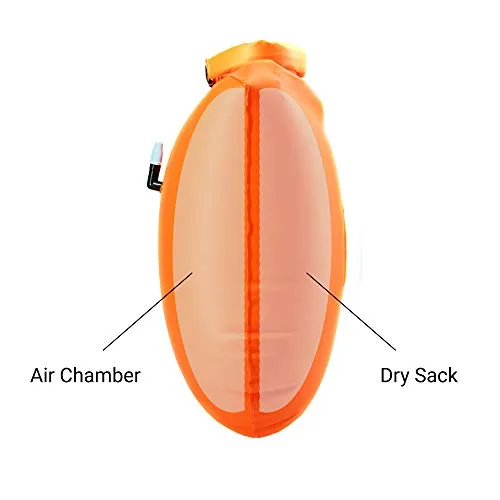 LimitlessXme Swim Buoy & Drybag - Safety for Swimmers, Open Water and Triathlon. Pull Buoy for Adults and Kids. Orange Signal Swimming Bubble