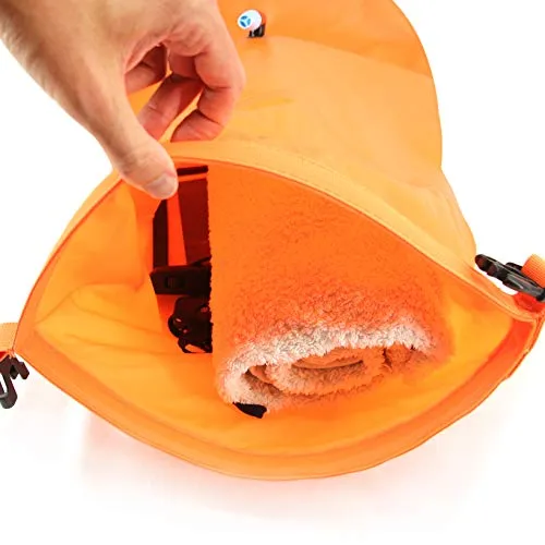 LimitlessXme Swim Buoy & Drybag - Safety for Swimmers, Open Water and Triathlon. Pull Buoy for Adults and Kids. Orange Signal Swimming Bubble