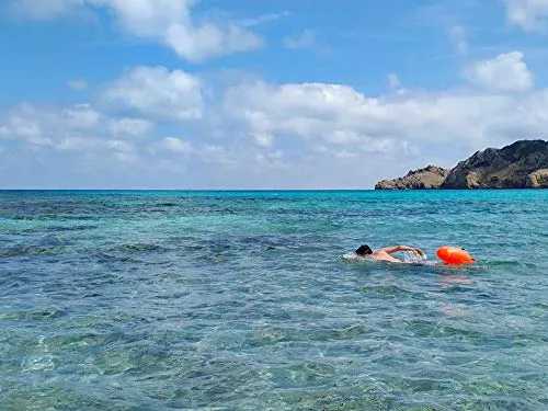 LimitlessXme Swim Buoy & Drybag - Safety for Swimmers, Open Water and Triathlon. Pull Buoy for Adults and Kids. Orange Signal Swimming Bubble