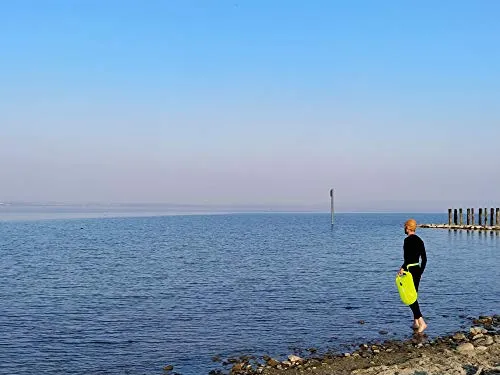 LimitlessXme Swim Buoy & Drybag - Safety for Swimmers, Open Water and Triathlon. Pull Buoy for Adults and Kids. Yellow Signal Swimming Bubble