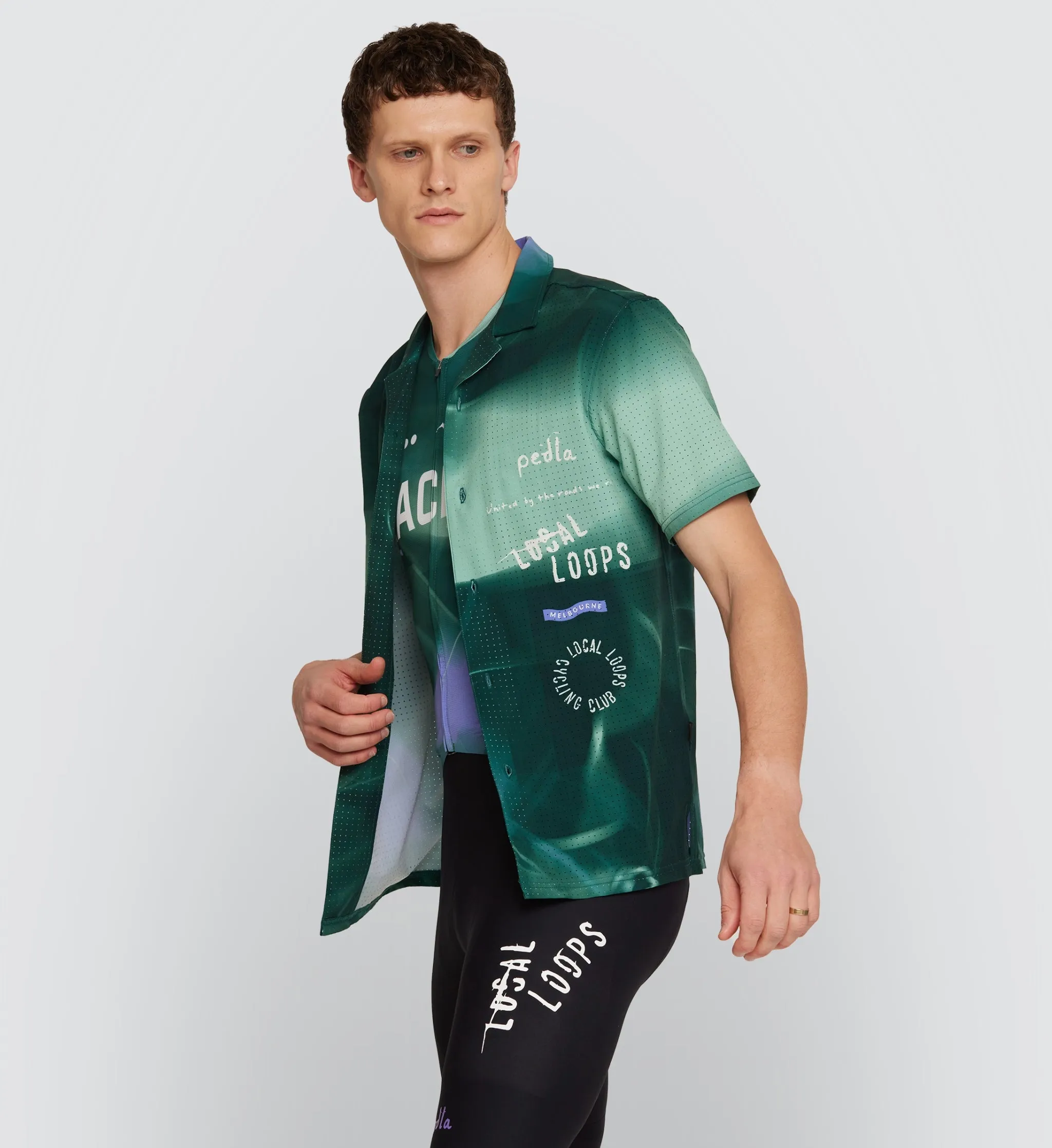 LOCAL LOOPS / Unisex Beach Shirt - Race Pine
