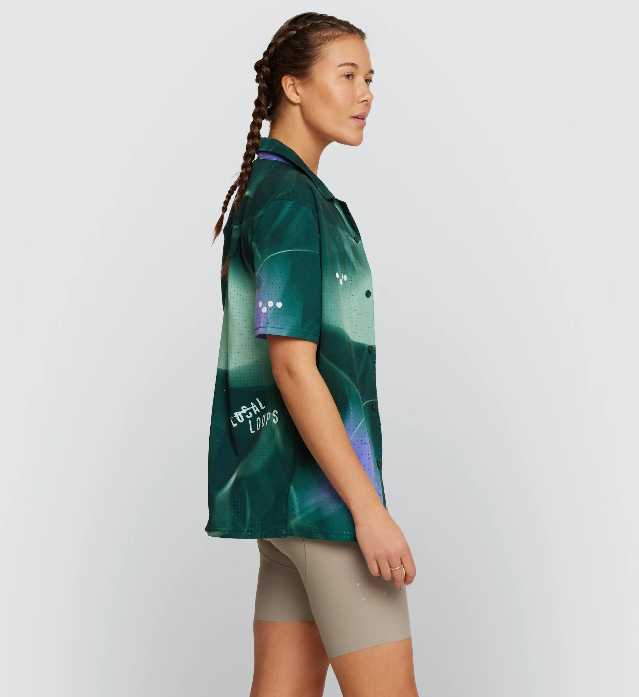 LOCAL LOOPS / Unisex Beach Shirt - Race Pine