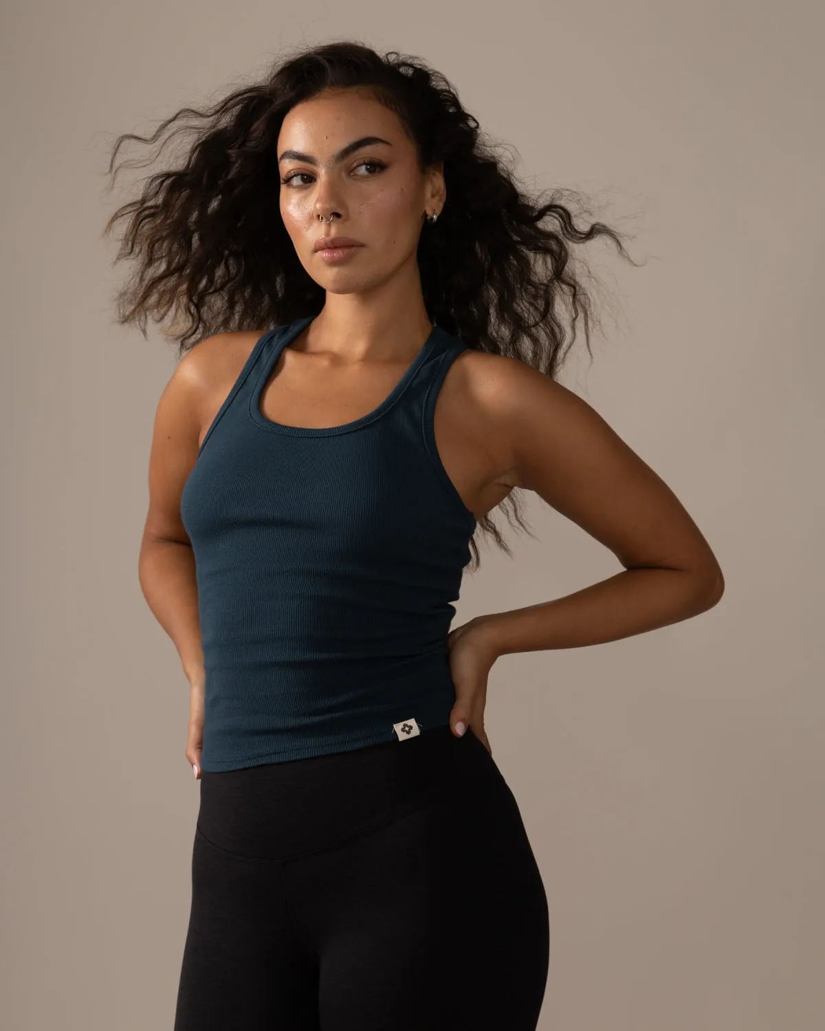 Long Mile-End Tank Top - Blue Lagoon