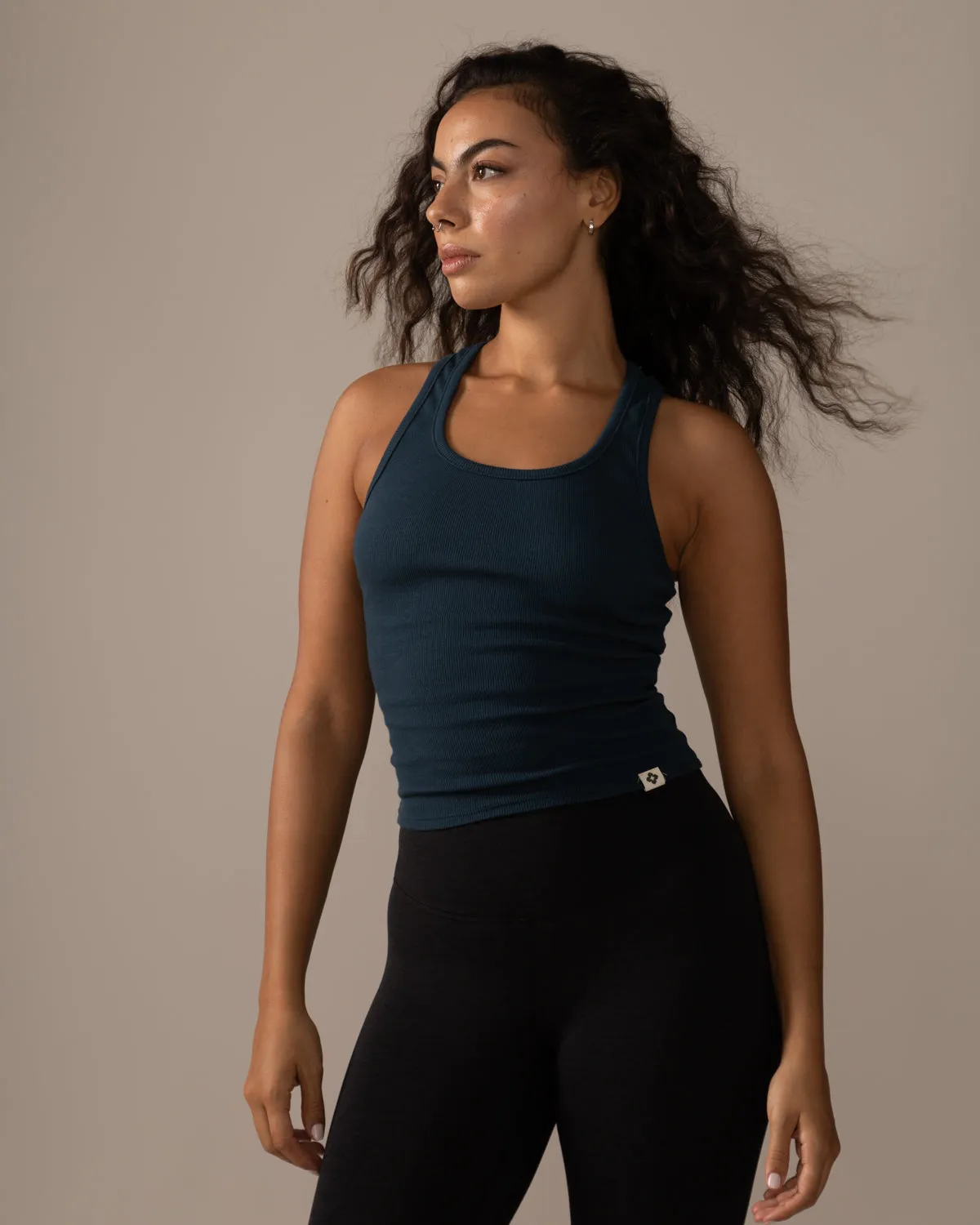 Long Mile-End Tank Top - Blue Lagoon
