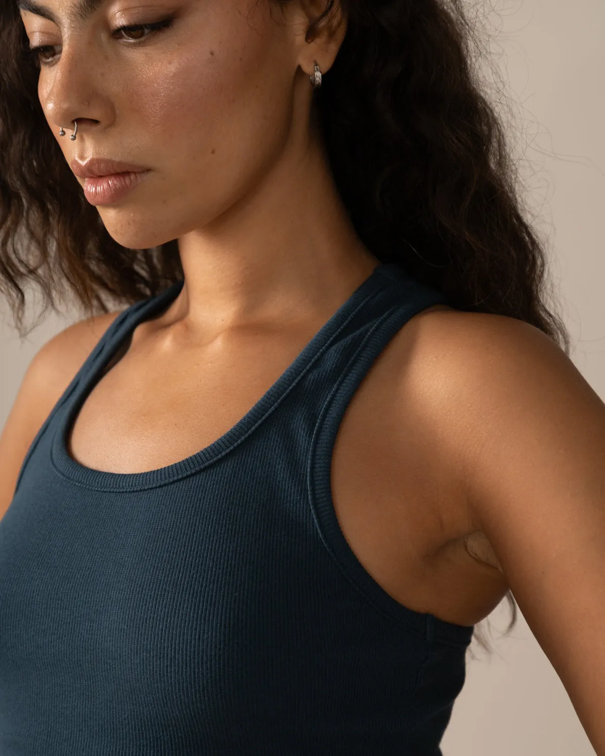 Long Mile-End Tank Top - Blue Lagoon