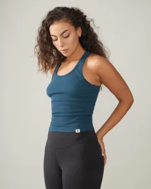Long Mile-End Tank Top - Blue Lagoon