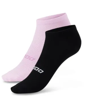 Lorna Jane 2pk Secret Socks - Black/Shocking Pink