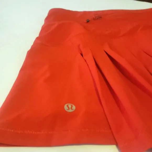 LULULEMON Circuit Breaker Pleated Tennis Skirt Skort True Red Womens Size 6