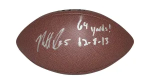 Matt Prater Autographed/Signed Football w/Inscription Beckett 40529