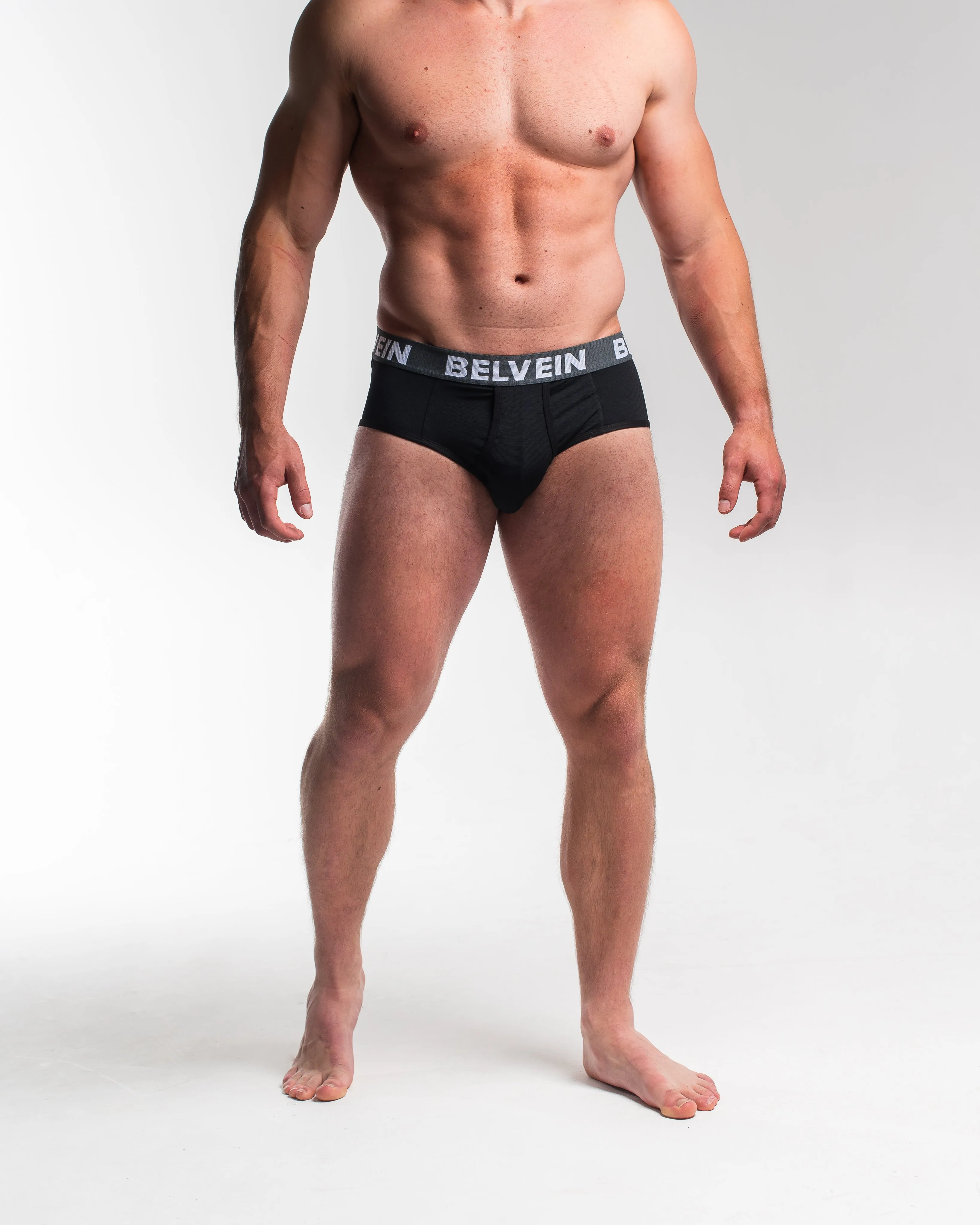 Men's Belvein Mesh Briefs - Black