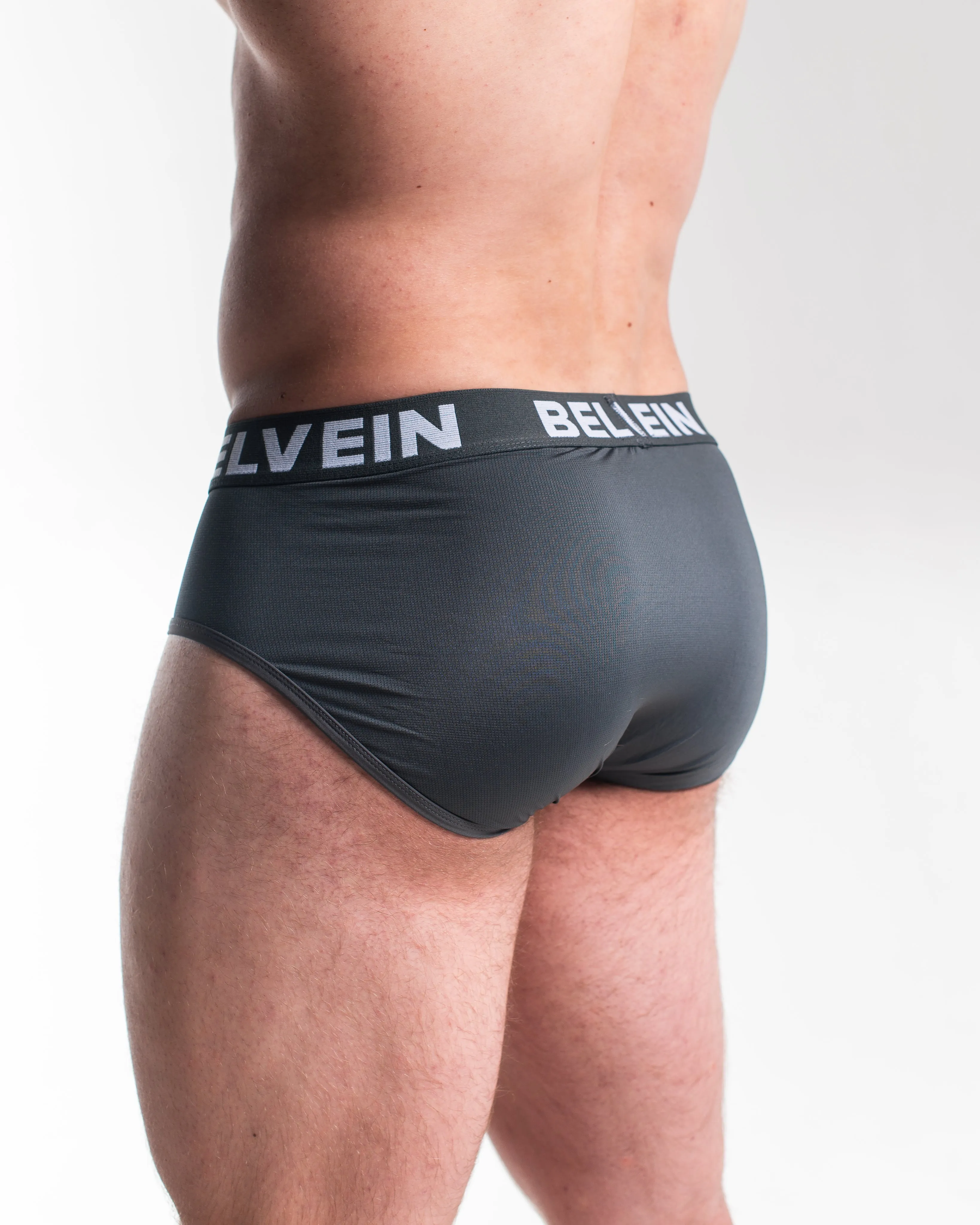 Men's Belvein Mesh Briefs - Lead
